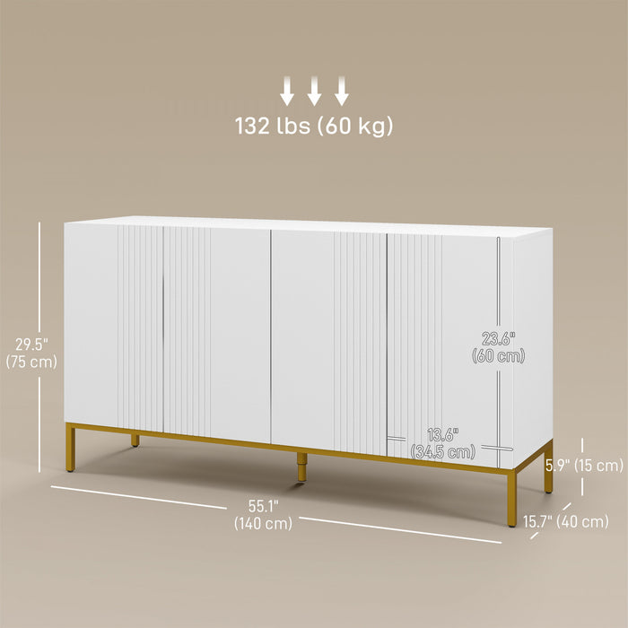 HOMCOM Buffet avec etageres reglables, portes a fermeture douce