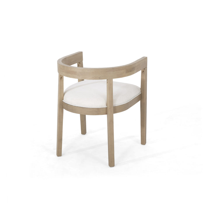 Ensemble De 2 Fauteuils De Salle À Manger Tina Avec Revêtement En Tissu, Dossier Ouvert - Beige