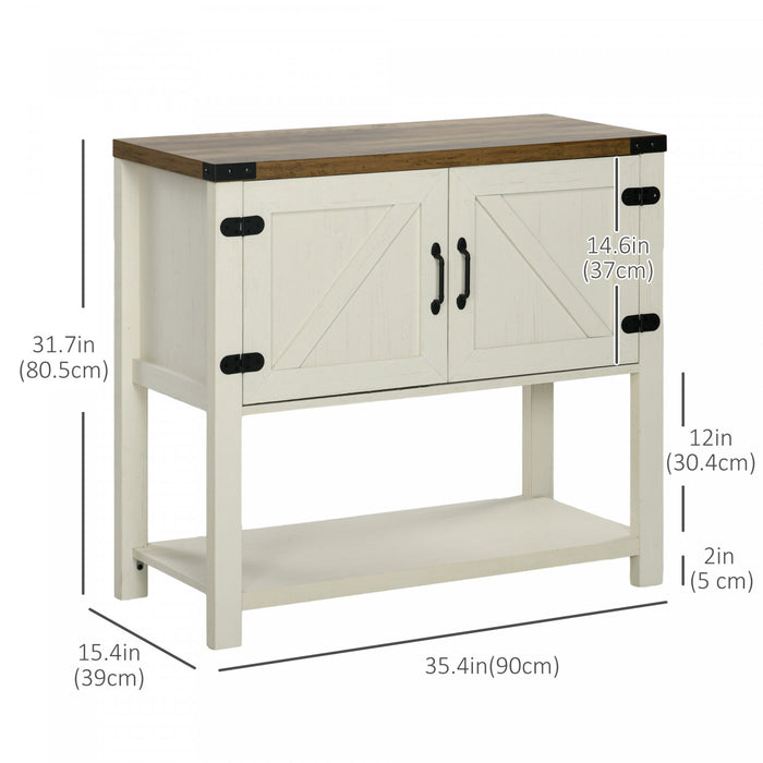 HOMCOM Buffet Cuisine Armoire Rangement Etagere Inferieure Blanc