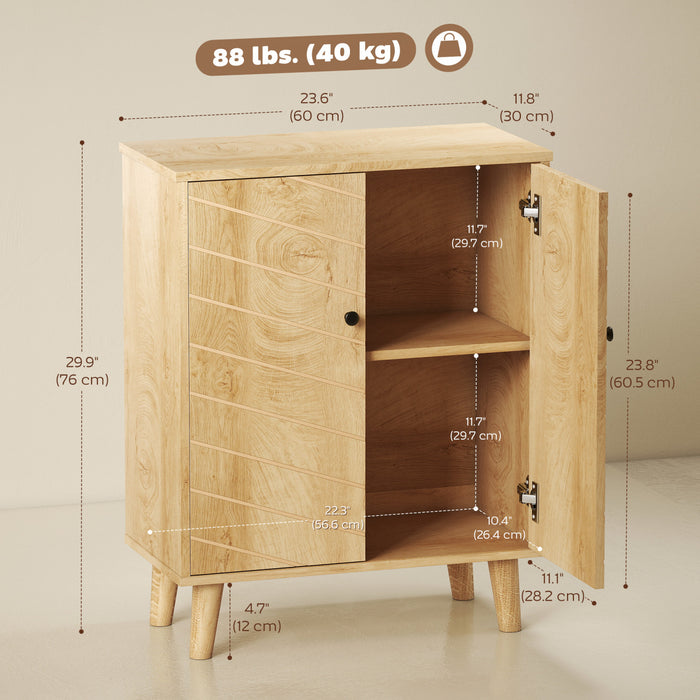 HOMCOM Armoire de rangement, buffet avec portes a fermeture douce