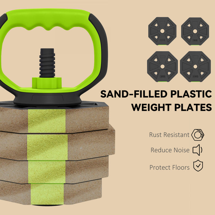Soozier Ensemble d'Halteres Ajustables, Lot de Poids Libres de 66 lb Vert