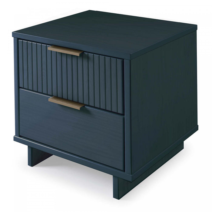 Table de nuit Granville Moderne 18\" en bleu minuit (2 tiroirs) - Lot de 2