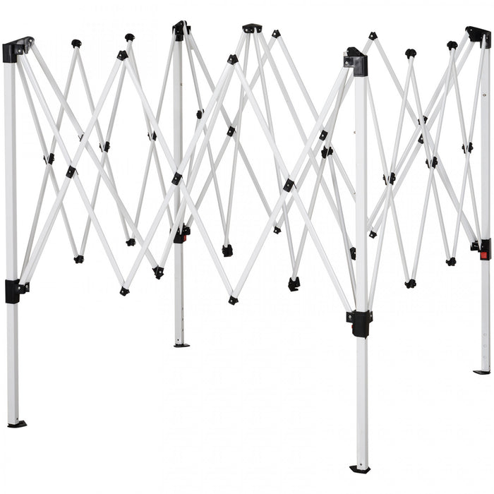 Outsunny 8' X 8' Pop Up Canopy Avec Jambes Inclinees, Tente Pliante Exterieure, Kiosque Portable De Fete De Jardin Avec Sac De Transport Pour Le Camping, Partie, Pique-nique, Gris