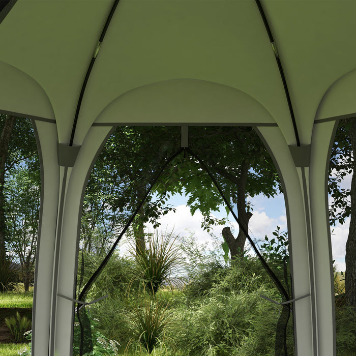 Outsunny Tente Moustiquaire , Tonnelle Escamotable Avec 2 Portes, Gris