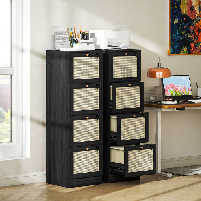 HOMCOM Classeur verrouillable a 4 tiroirs pour format A4, noir