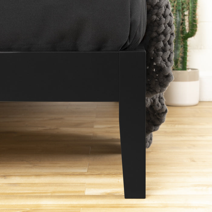 Vito Base De Lit En Bois - Noir Solide