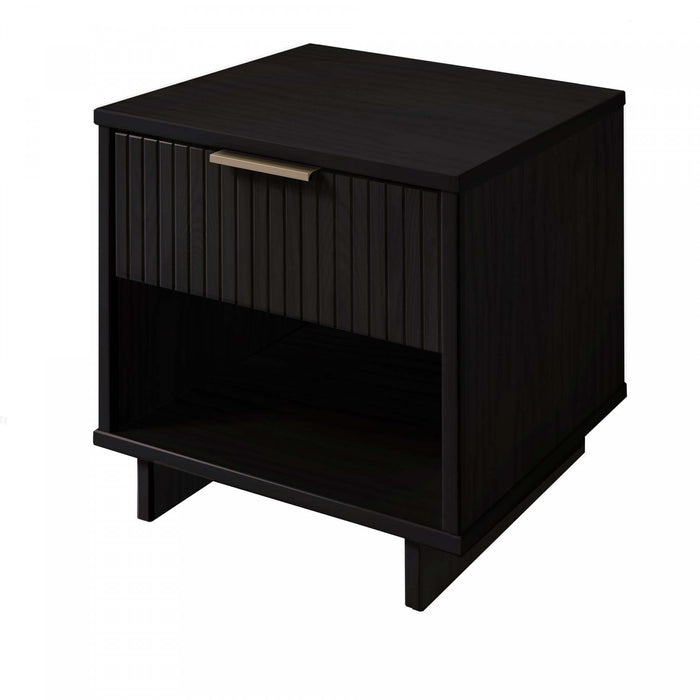 Table de nuit Granville Modern 18\" en noir (1 tiroir) - Lot de 2