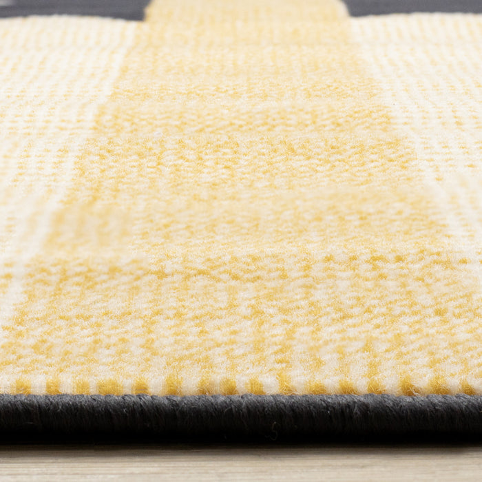 Carpette ronde Forte à motif de vaisseau spatial pour enfants - 5 pi 3 po x 5 pi 3 po