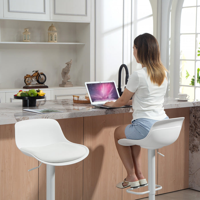 HOMCOM Lot de 2 tabourets de bar pivotants, chaises de bar, blanc