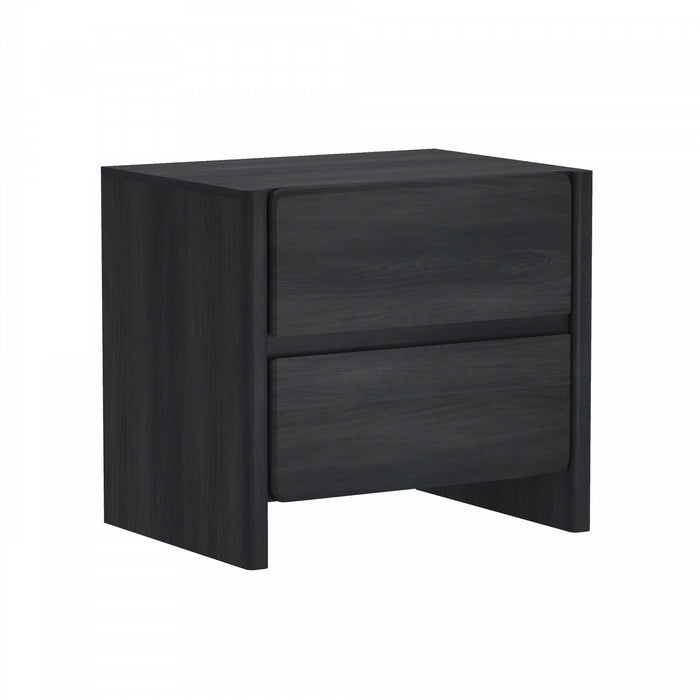 Table de nuit moderne Linda 24\" en gris charbon (2 tiroirs)