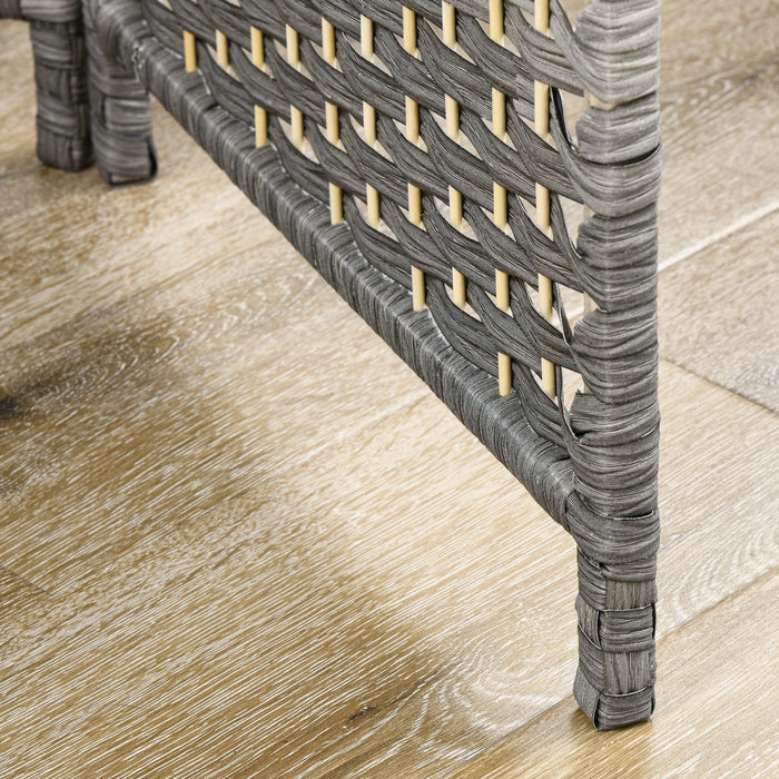 HOMCOM Separateur de piece pliable 6' de haut, gris melange