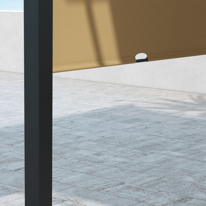 Outsunny Auvent De Pergola Retractable 10' X 10' Pour Jardin, Marron