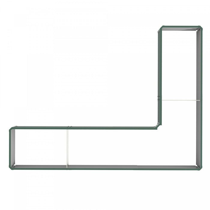 Outsunny Lit De Jardin Sureleve En Forme De L, 82\" X 109\" X 12'' Jardiniere En Acier Galvanise Avec Tiges Multi-renforcees Pour Legumes, Fleurs Et Herbes, Vert