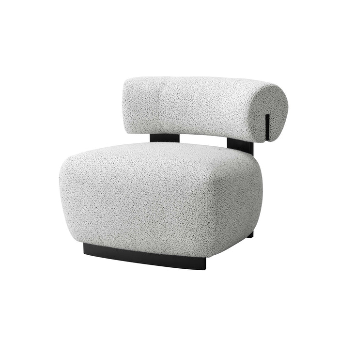 Fauteuil lounge rembourre Bartow style milieu du siecle en ivoire multicolore - Lot de 2