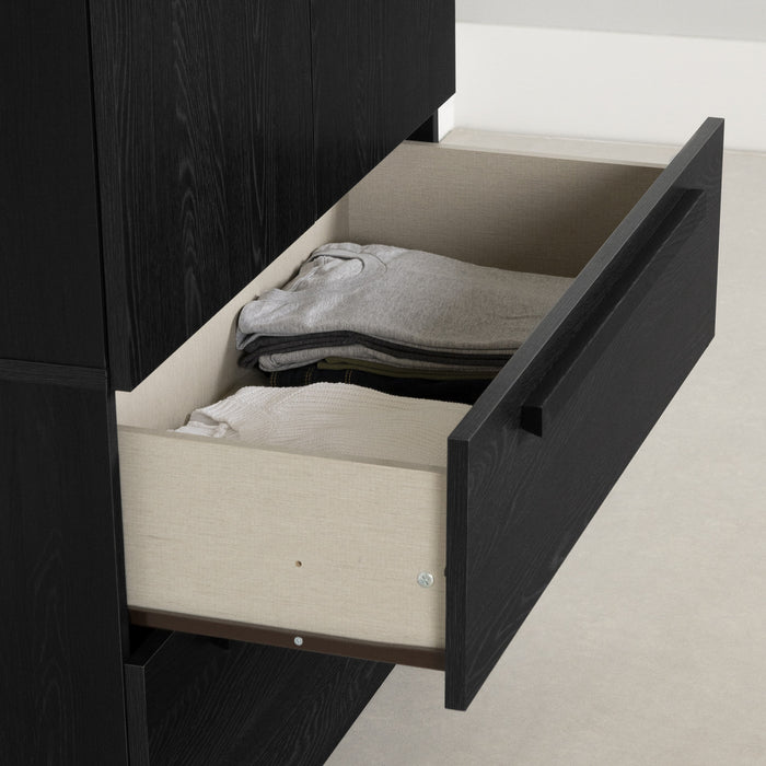 Acapella Armoire Penderie Avec Portes Et Tiroir - Chene Noir