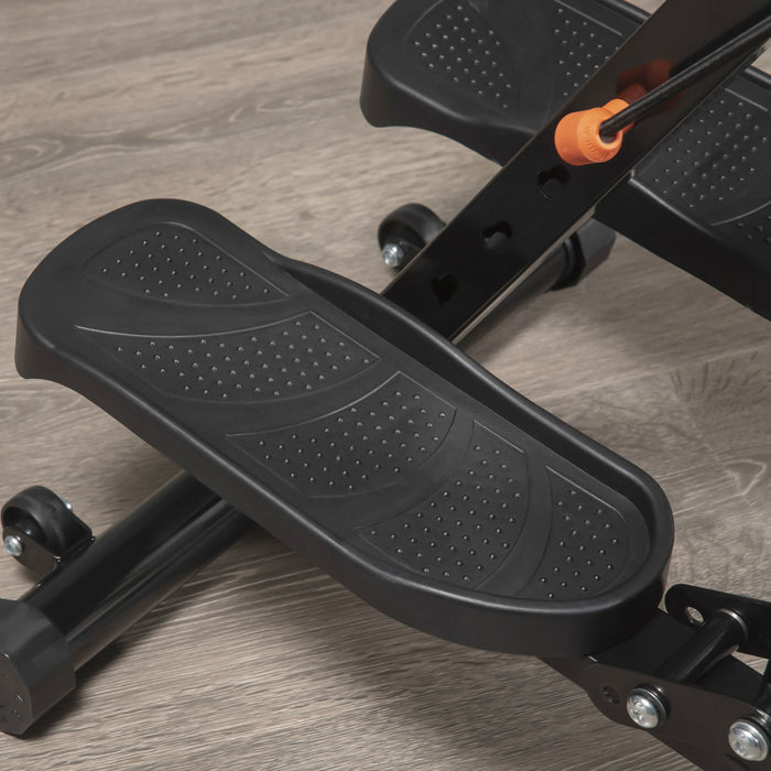 Soozier Fitness Machine Elliptique Avec Quatre Niveaux De Resistance, Ecran Lcd, Capteur De Frequence Cardiaque Et Deux Roues