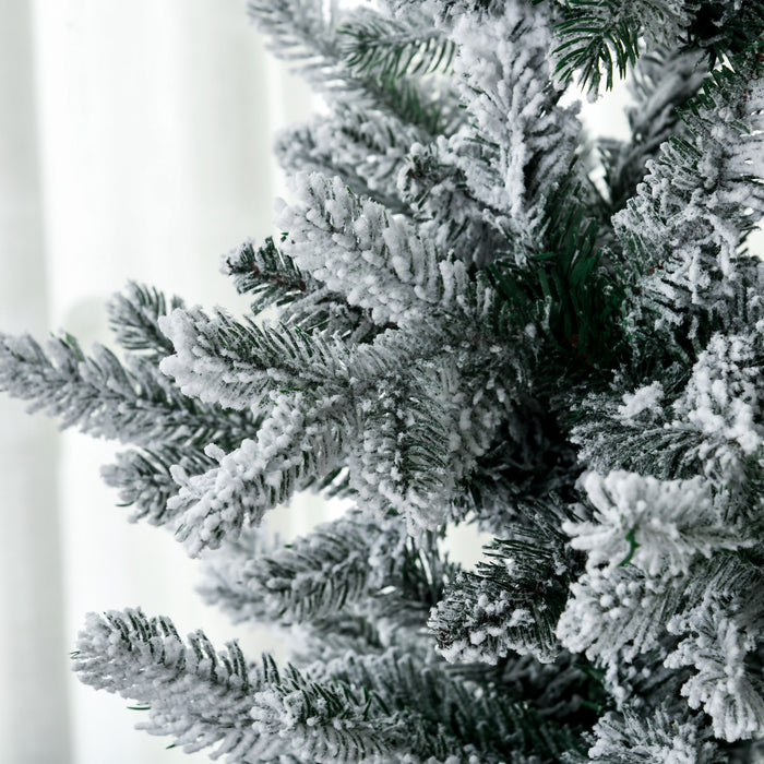 Homcom Sapin De Noel Artificiel De 6 Pi Avec Neige, Ouverture Automatique