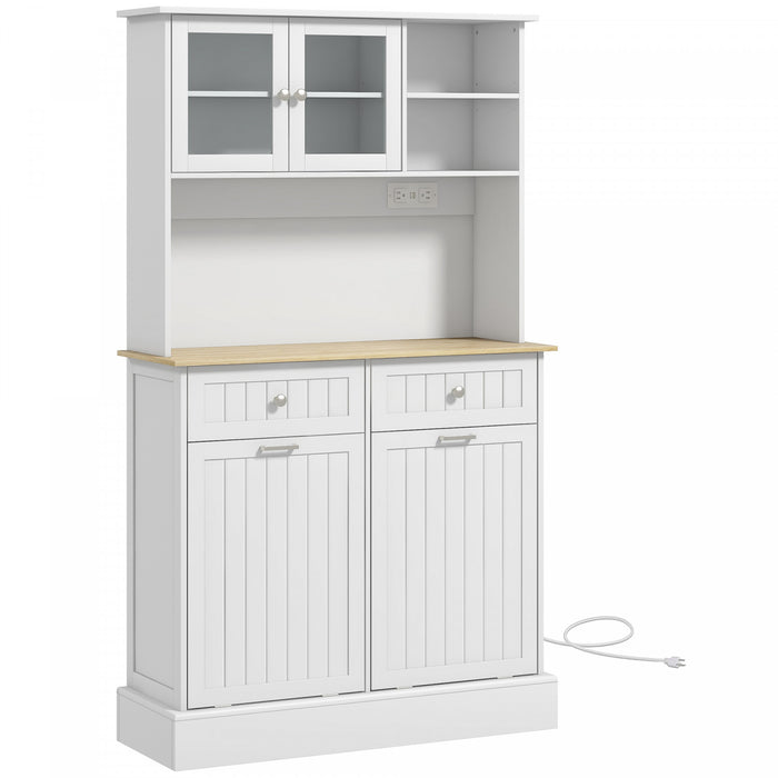 HOMCOM Meuble de rangement avec station de charge, blanc