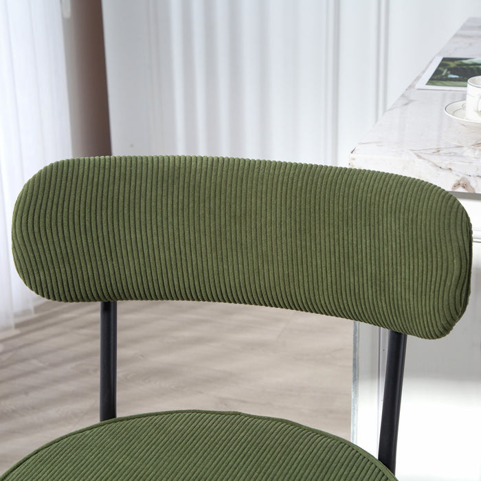 HOMCOM Lot de 2 tabourets de bar modernes, hauteur comptoir 27 po, vert