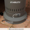 Outsunny 48000 BTU Portable Outdoor Propane Heater, Free Standing Adjustable Patio Gas Heater with Tip-over Protection and Wheels for Garden, 32.3" x 32.3" x 87.8", Grey