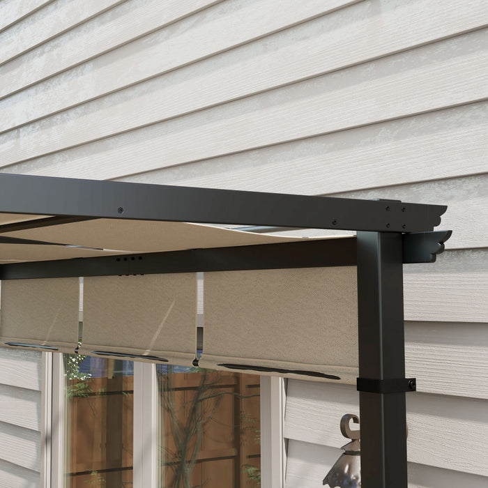 Outsunny Pergola En Metal 10' X 10' Avec Auvent Retractable Pour Patio