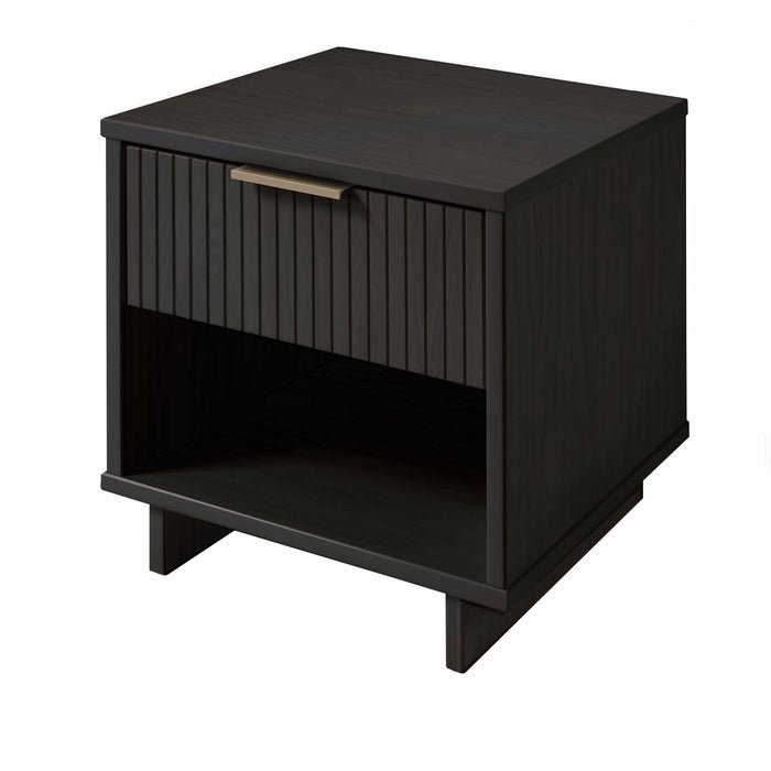 Table de nuit Granville Modern 18\" en gris charbon (1 tiroir) - Lot de 2