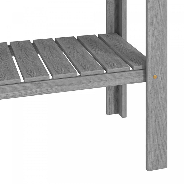 Outsunny Lit De Jardin Sureleve En Bois Avec Etagere De Rangement, Gris