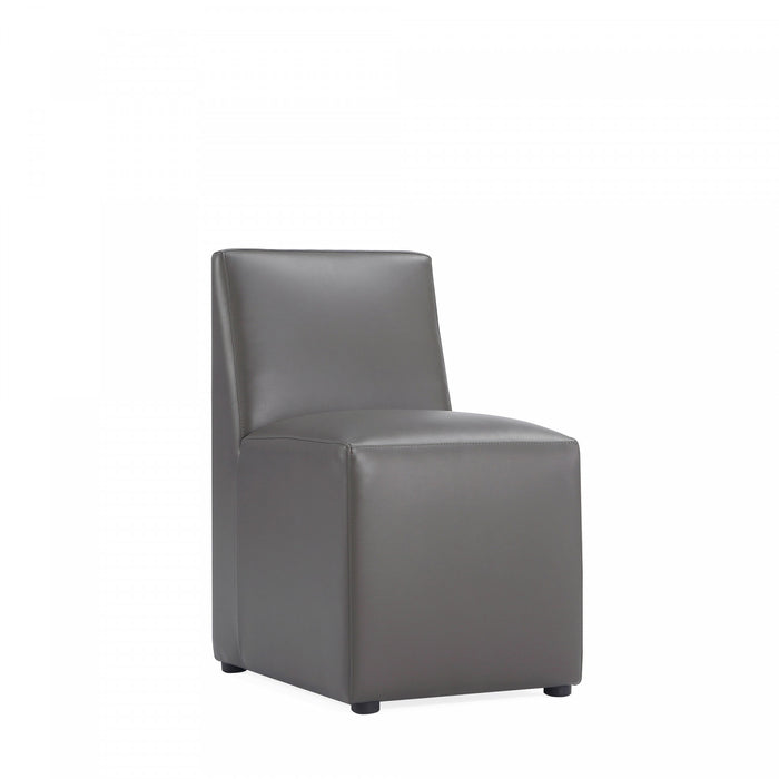 Chaise de salle a manger moderne en cuir vegetalien graphite Anna - Lot de 2