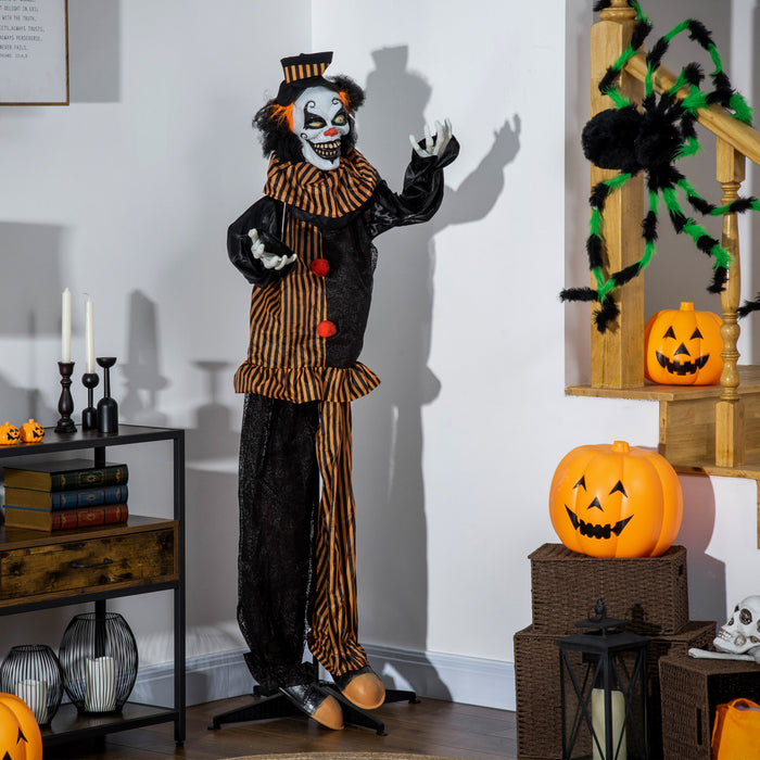 Homcom Accessoire Animatronique De Clown Avec Yeux Lumineux, Pour Fete