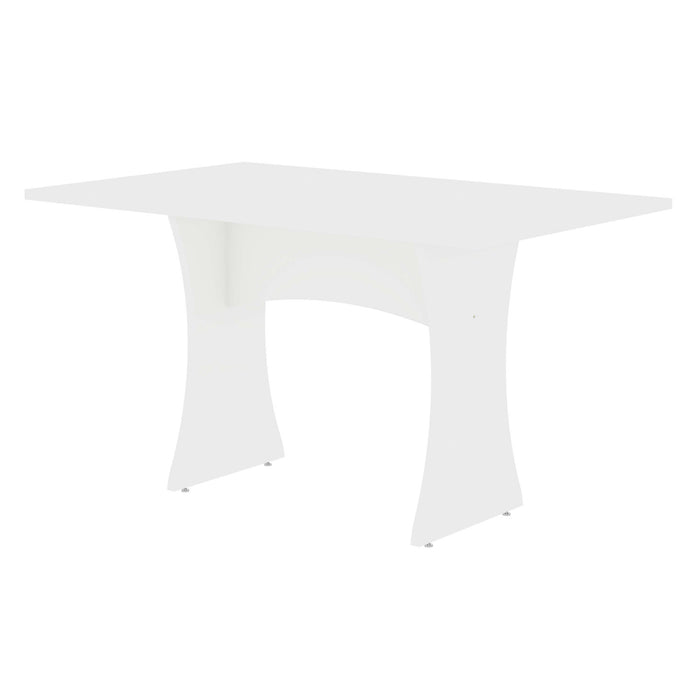 Ensemble de salle a manger Coney style milieu du siecle, 3 pieces, blanc