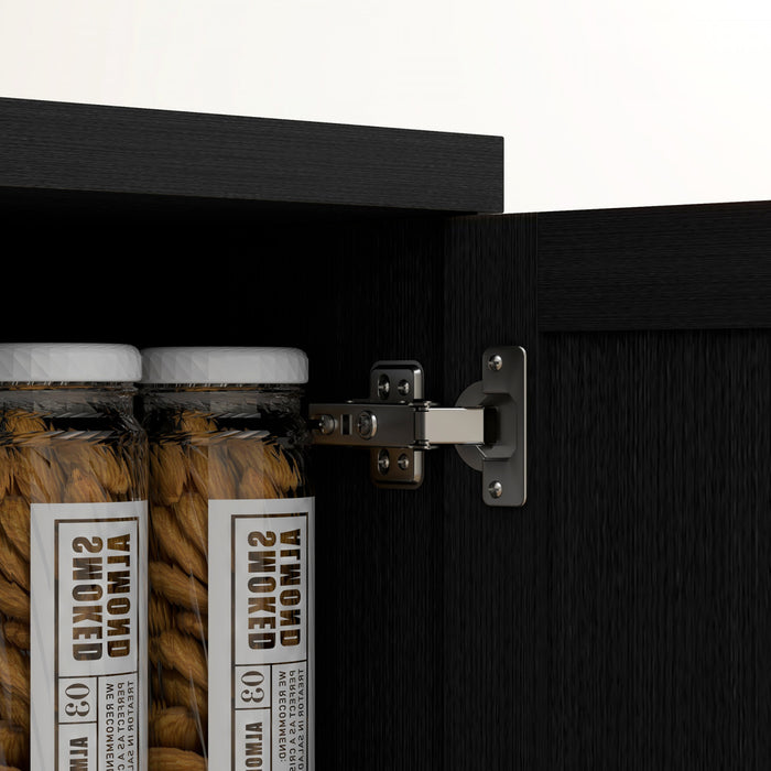 HOMCOM Armoire de rangement pour garde-manger avec portes et etageres