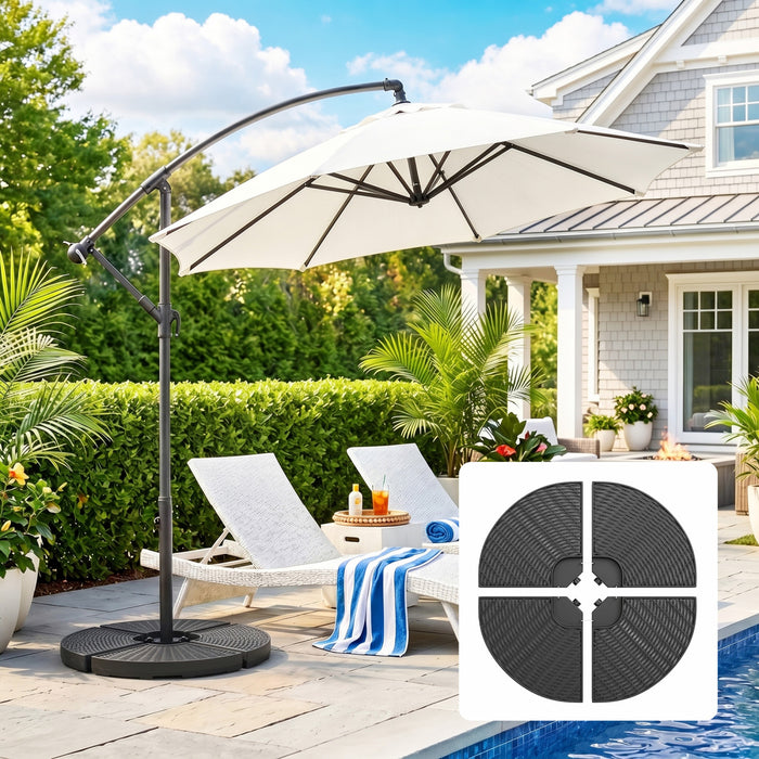 Poids de la base du parasol Outsunny rempli d'eau ou de sable