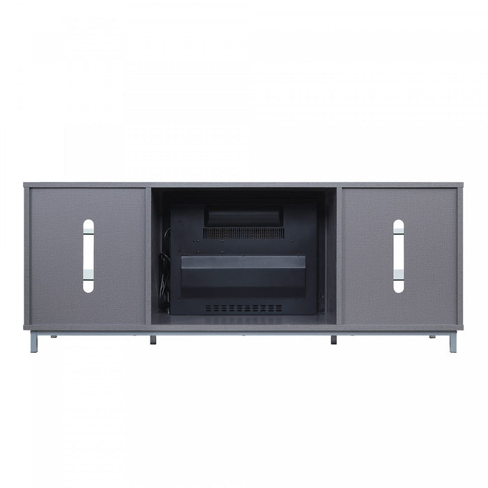 Foyer electrique moderne Brighton 2 pieces en noir et gris