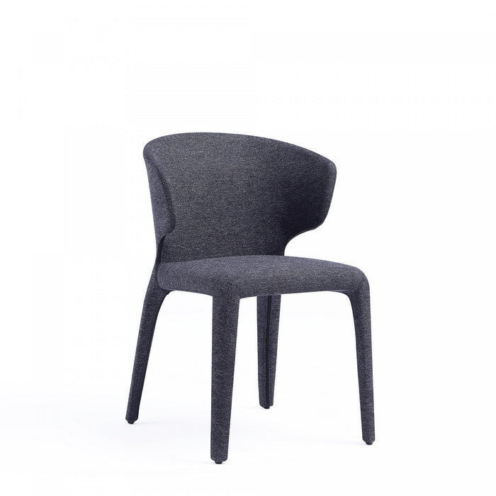 Chaise de salle a manger Conrad style milieu du siecle moderne, rembourree, noire – Lot de 4