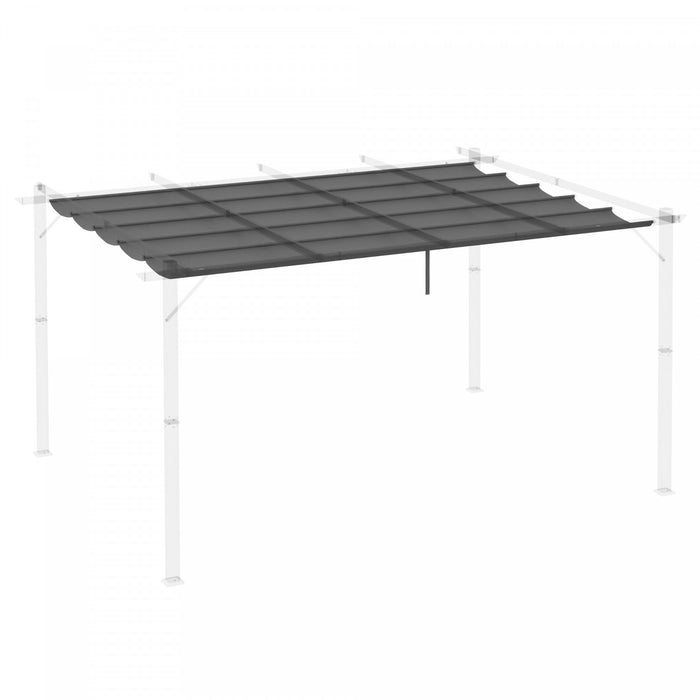 Outsunny Auvent De Rechange Retractable Pour Pergola De 13,1 X 9,8 Pi, Housse De Rechange Pour Pergola, Gris Fonce