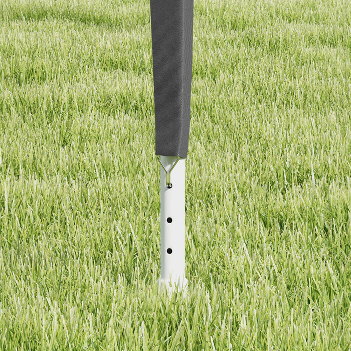 Outsunny Tente De Fete, Abri D'evenement Auvent De Belvedere Portable Gris