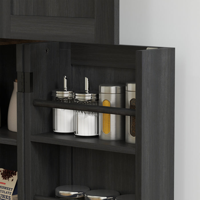 HOMCOM Armoire de cuisine, garde-manger de 64 po avec tablettes reglables