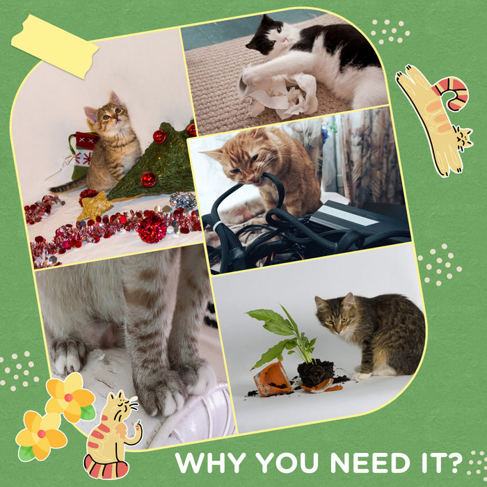 Pawhut Arbre A Chat En Peluche 18\" Avec Deux Plateformes De Fleurs, Tour Pour Chat Multi-activites Avec Griffoirs En Jute, Perchoirs Sureleves, Condo Rond Spacieux Avec Porte, Vert