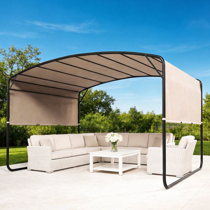Outsunny Pergola retractable 10' x 13', pergola exterieure en metal