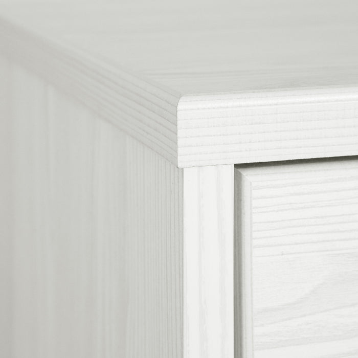  Table de nuit Arlen à 1 tiroir - pin blanc et noir mat