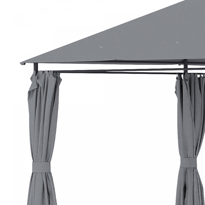 Outsunny Tonnelle De Terrasse Exterieure 10' X 13', Abri Avec 6 Parois Laterales Amovibles Et Cadre En Acier Pour Jardin, Pelouse, Cour Et Terrasse, Gris