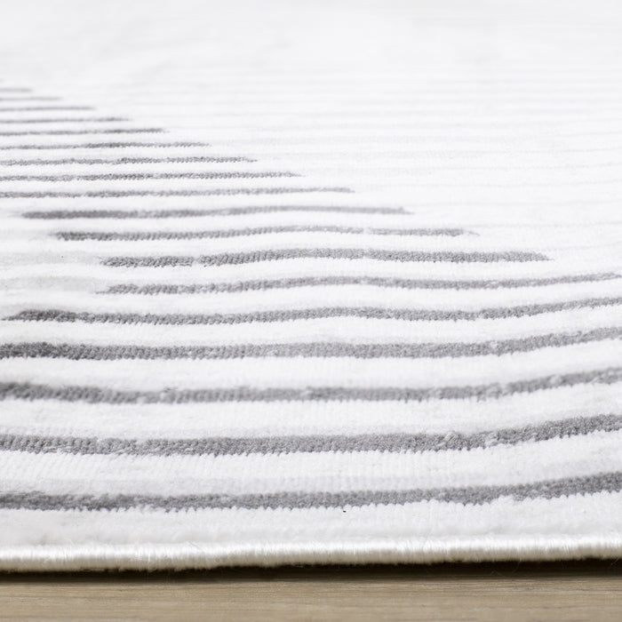 Carpette à motifs de lignes de tressage multicolore lavable à la machine - 5 pi 3 po x 7 pi 7 po