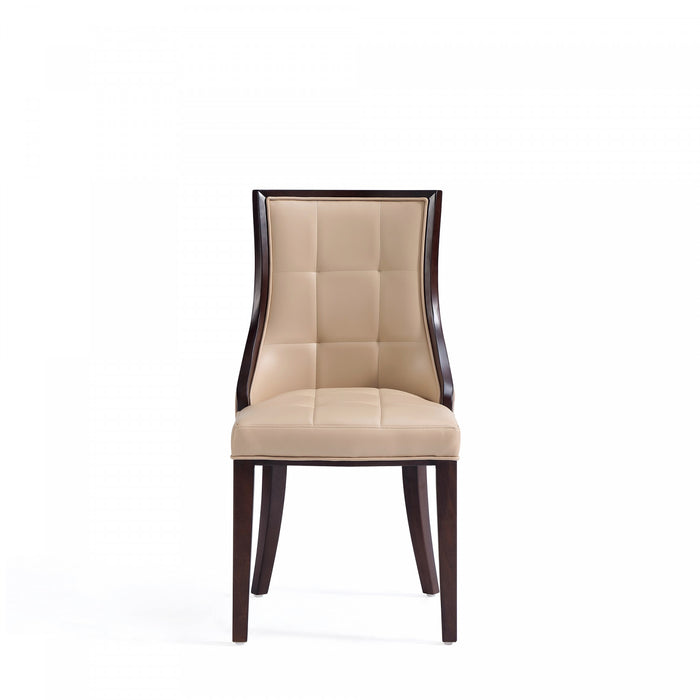 Chaise de salle a manger traditionnelle en bois avec revetement en tissu beige Fifth Avenue - Lot de 4
