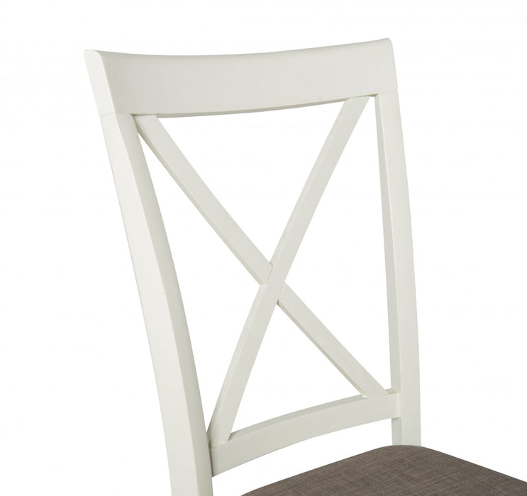 Chaise de salle à manger Jane en tissu taupe - ensemble de 2