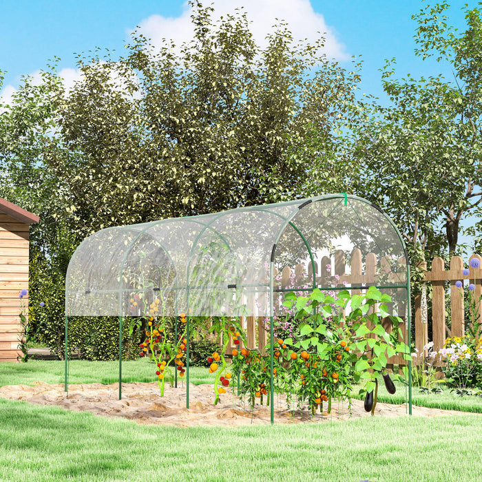Outsunny Serre tunnel pour tomates avec 4 arceaux, Transparent