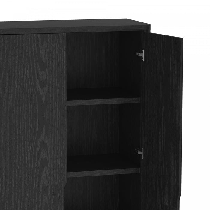 Armoire bibliotheque moderne Rivington 38\" en noir - Lot de 2