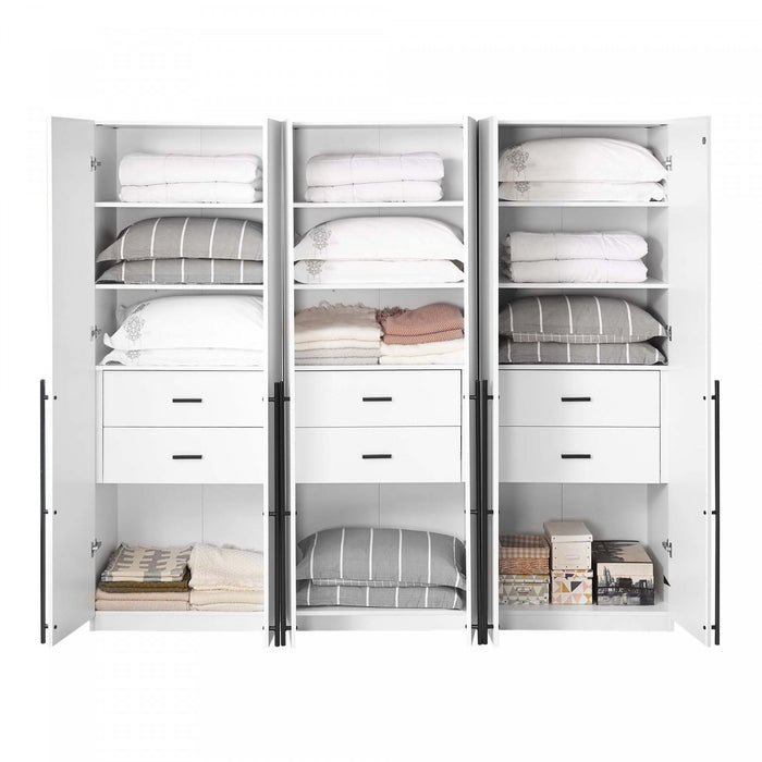 Armoire moderne Lee 32\" en blanc - Ensemble de 3