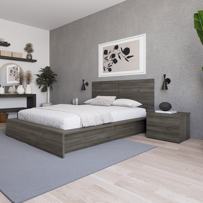 Table de nuit James Nordika à 2 tiroirs - chêne gris