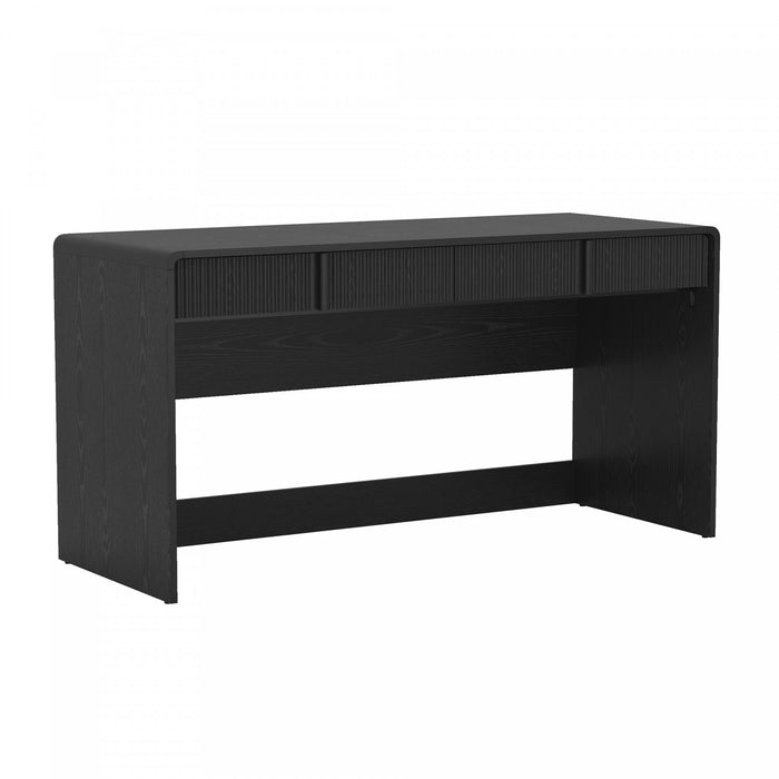Bureau d'ecriture contemporain Novara 60\" en noir (2 tiroirs)