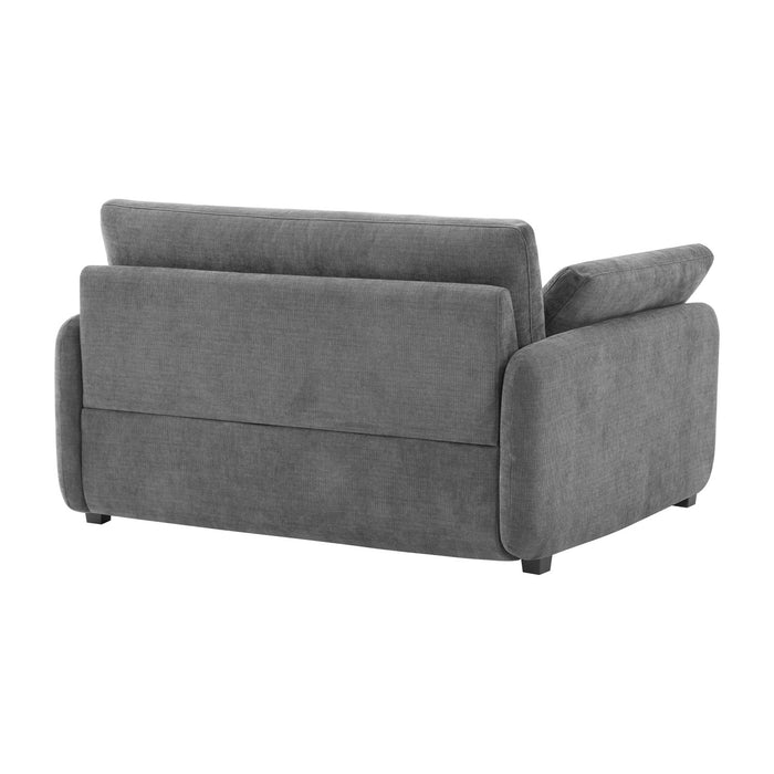 Fauteuil d’appoint surdimensionne Olivia avec coussins, gris